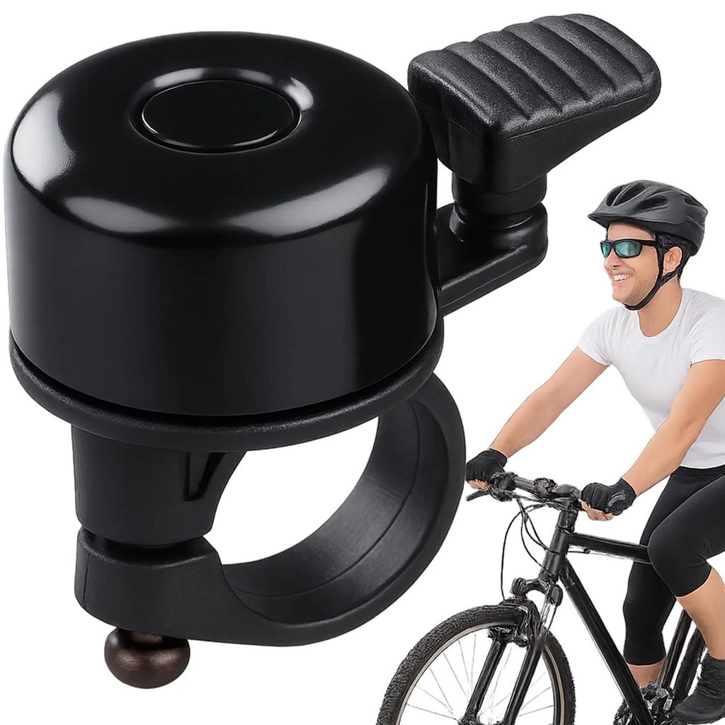 Fahrradklingel Metall laut, manuell Fahrrad Scooter Roller, schwarz, 22 mm Lenker, 35 mm Glocke