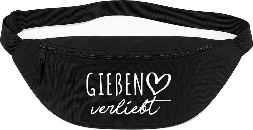 Huuraa Bauchtasche Gießen verliebt 2,5 Liter Black Polyester Crossbody Bag Geschenkidee
