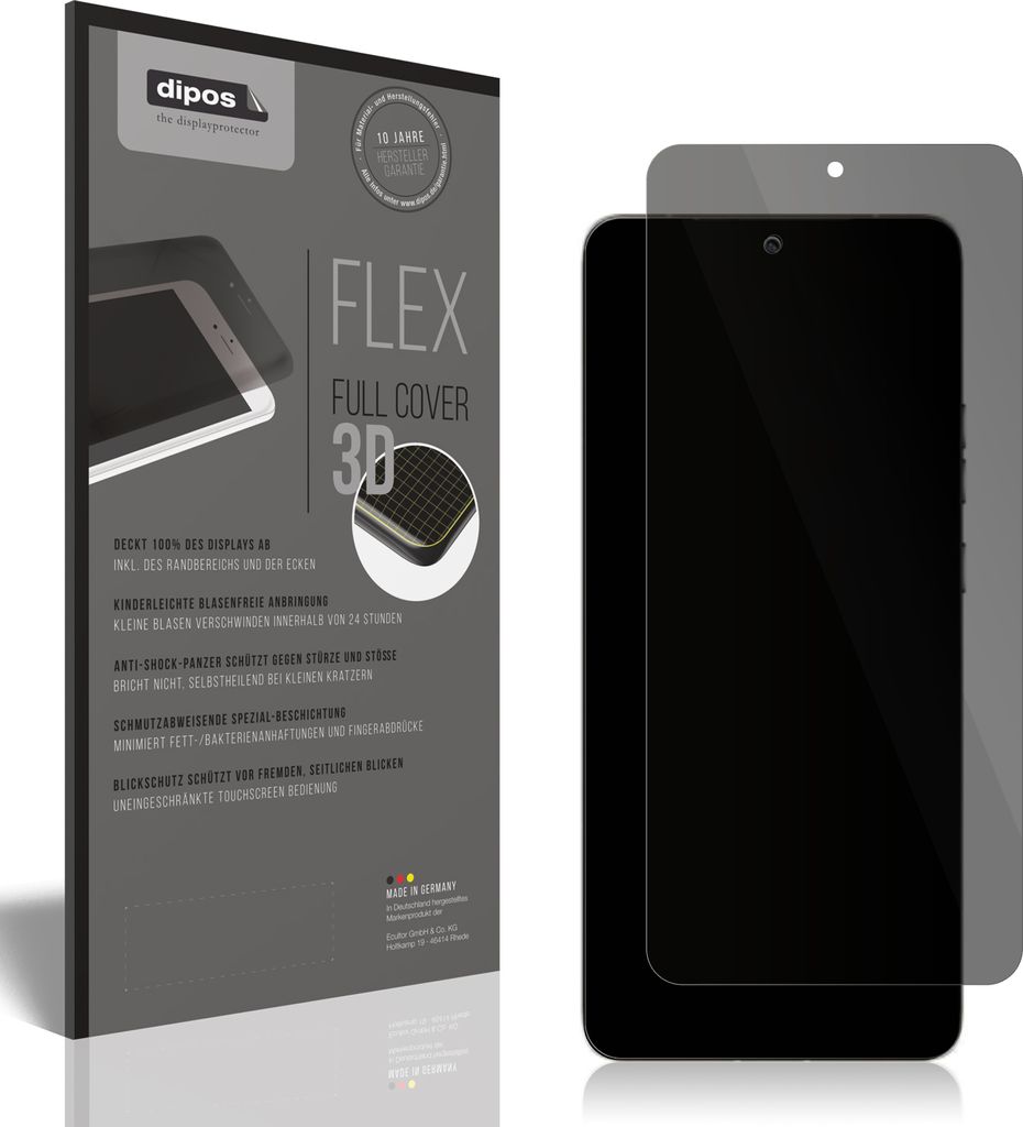 Full Cover Privacy Blickschutzfolie für Motorola Edge 50 Pro Folie Anti-Shock