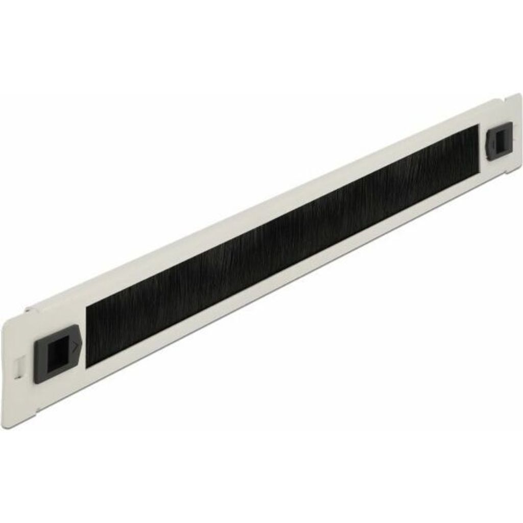 DeLOCK 19′′ Kabelmanagement Bürstenleiste werkzeugfrei 1 HE grau, Kabelmanagementtafel, Metall, Nylon, Schwarz, Grau