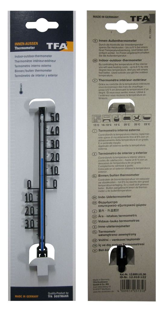 TFA-DOSTMANN TFA Thermomètre intérieur/extérieur16cm 107380 Image du produit 