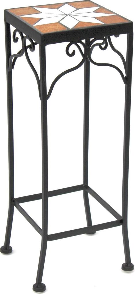 DanDiBo Blumenhocker Mosaik Eckig 46 cm Blumenständer 12012 Beistelltisch Pflanzenständer Mosaiktisch