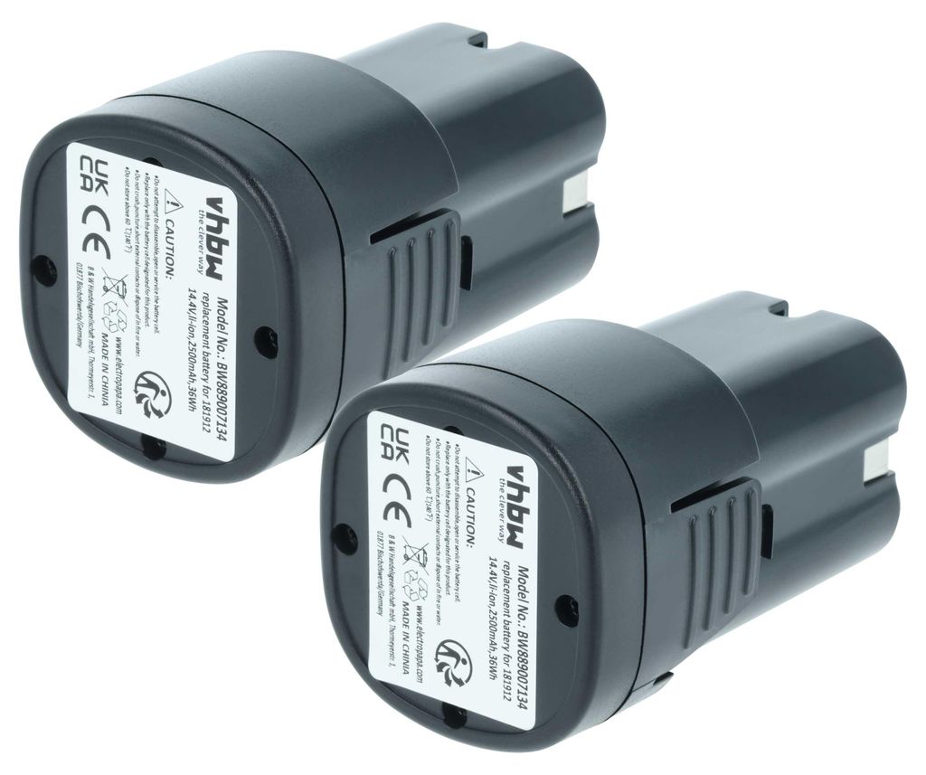 vhbw 2x Akku Ersatz für KERBL 181912 für Schermaschine (2500 mAh, 14,4 V, Li-Ion)
