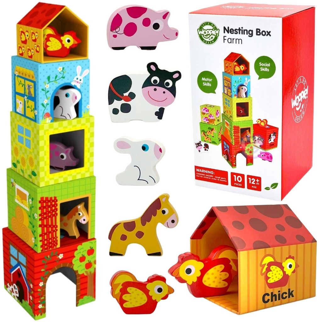 WOOPIE GREEN Układanka Kostki Farma w Pudełkach + Figurki Zdjęcie produktu 