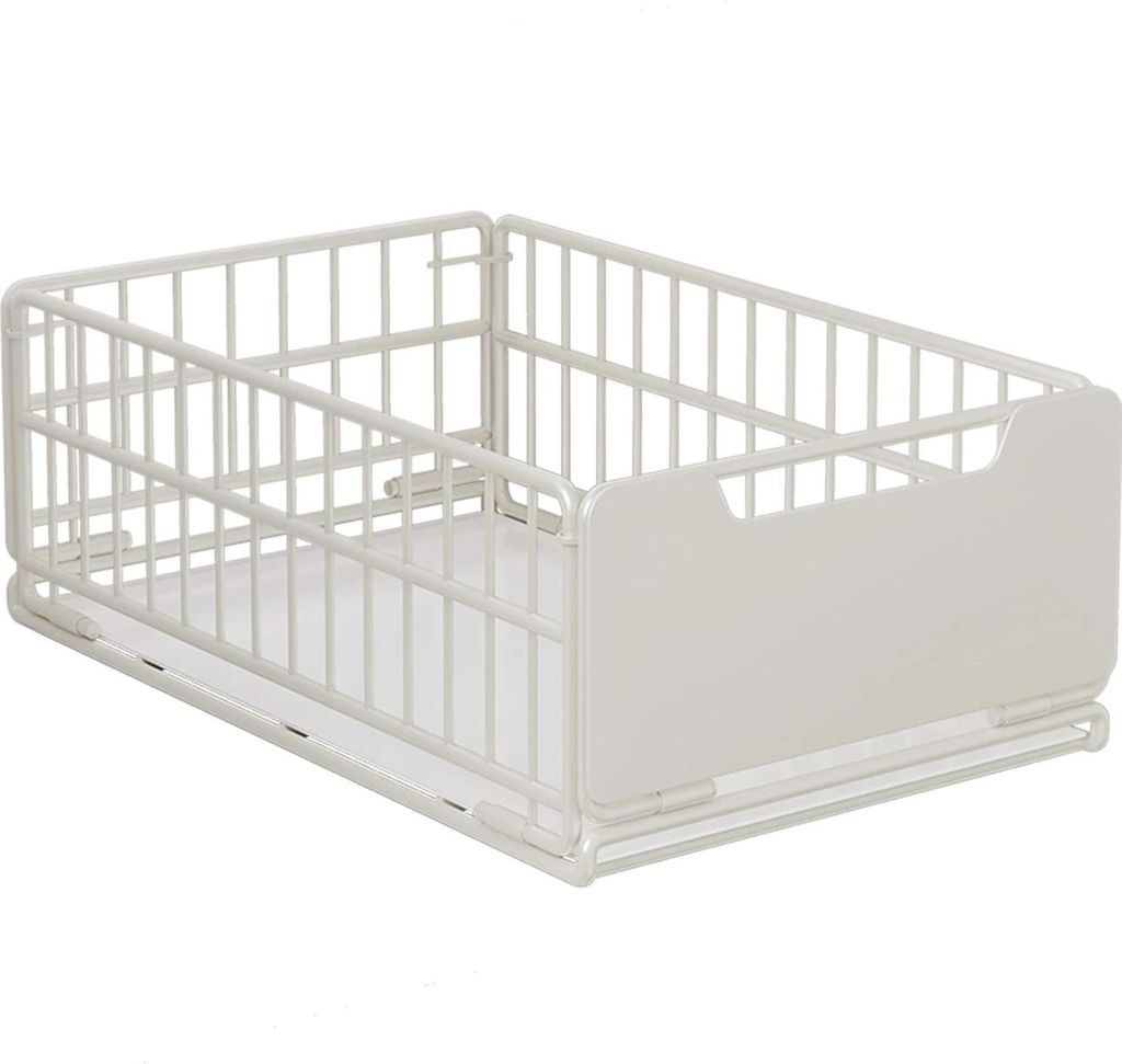 Schrank-Organizer - Ausziehbarer Korb Für Schränke - Metall - XL - Für Küche Und Bad - Weiß