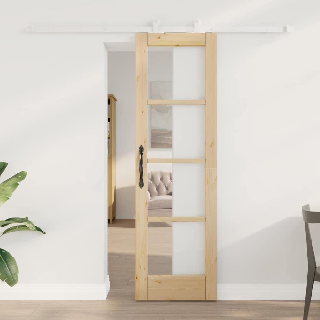 Möbel Schiebetür ORKDAL Braun 61 x 198.5 cm Holz und Metall - Haustüren 3332069