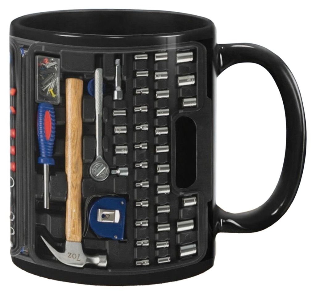 Werkzeugkasten-Kaffeebecher, 350 ml, Keramik-Teetasse, Schraubenschlüssel, Schraubendreher, Hammerbecher, einzigartiges Geschenk für Ingenieure u...