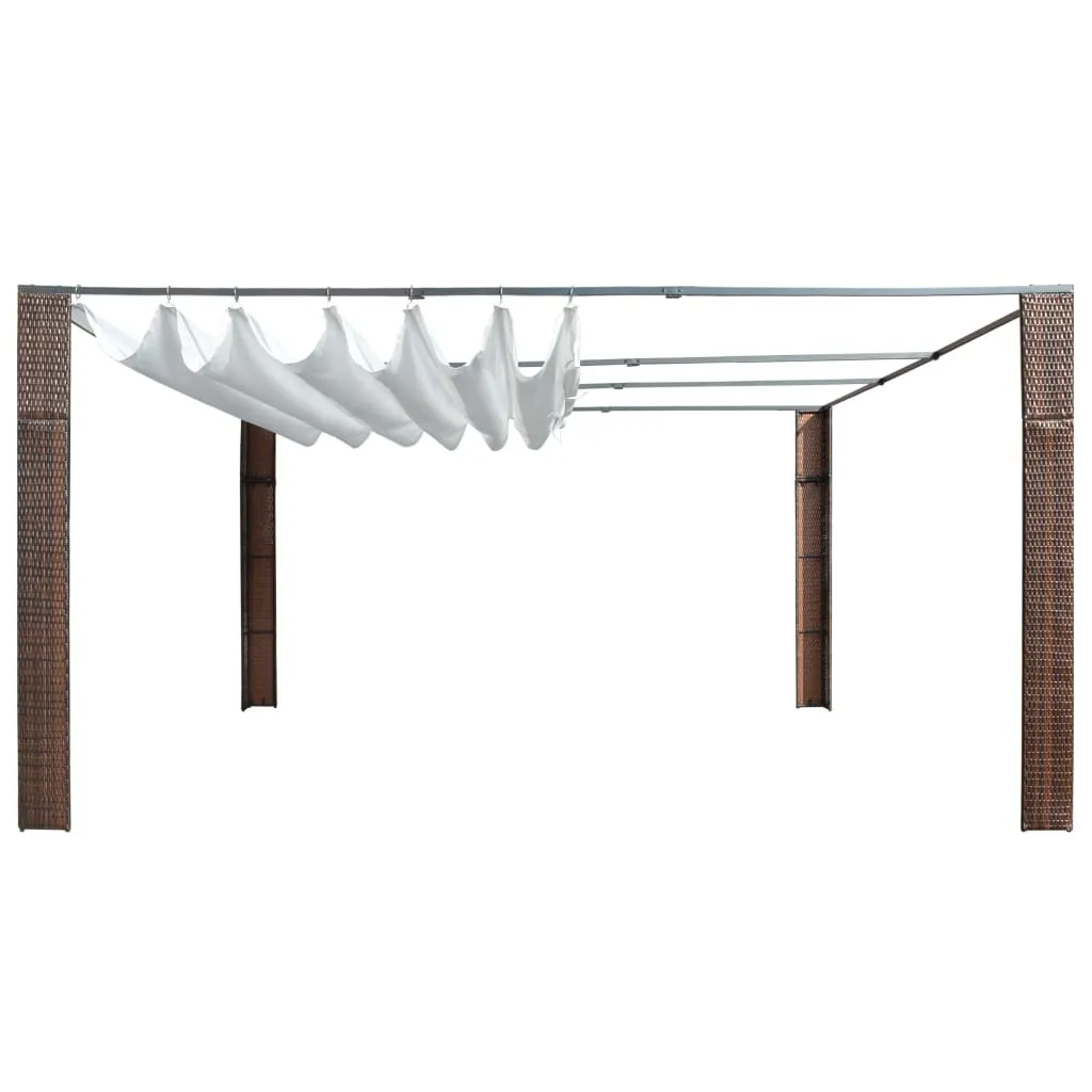 Pavillon 400x400 cm anti-UV en poly rotin pour une ombre fraîche et chic