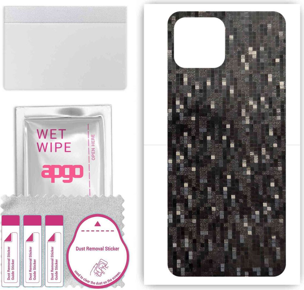 apgo Rückseite Schutzfolie, Skin, kompatibel mit Honor Play 5T, Hinten Displayschutzfolie aus Vinylfolie, kratzfest, einfache Montage - Carbon Bla...