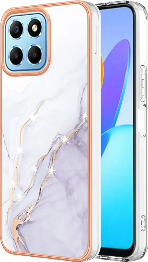 Cover Honor X8 5G Antiurto Marmo | Custodia Morbida per Famiglie