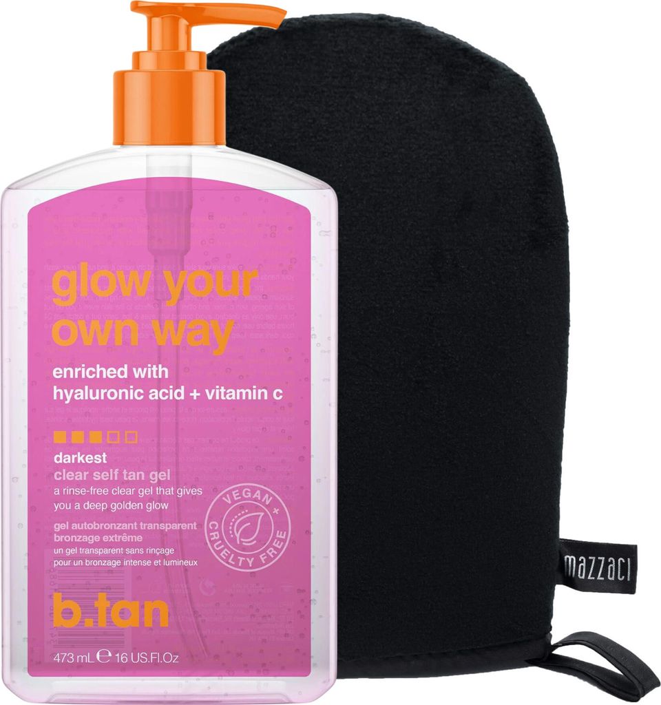 b.tan Glow Your Own Way Selbstbräunungsgel + Handschuh