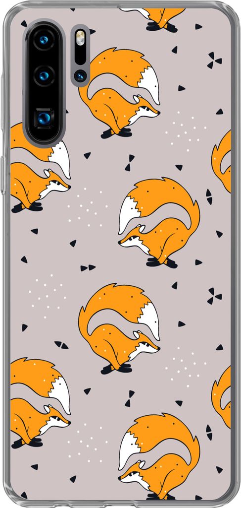 MuchoWow Handyhülle Schutzhülle Hülle für Telefoonhoesje Huawei P30 Pro Mädchen - Fuchs - Tiere - Muster - Mädchen - Kinder - Kinder Siliko...