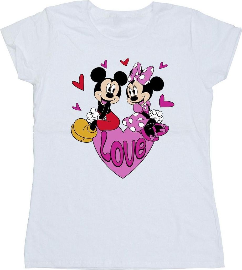 Disney - "Love Hearts" T-Shirt für Damen BI54602 (XL) (Weiß)