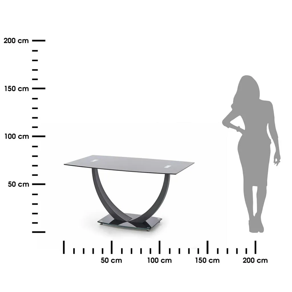 Table Anton plateau bois chêne 180 cm - Structure Métal Noir Design - 10