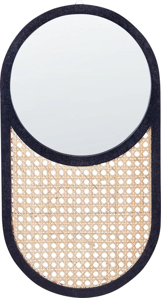 Miroir mural en rotin pour entrée ou chambre - Design 30x56 cm Lumarko