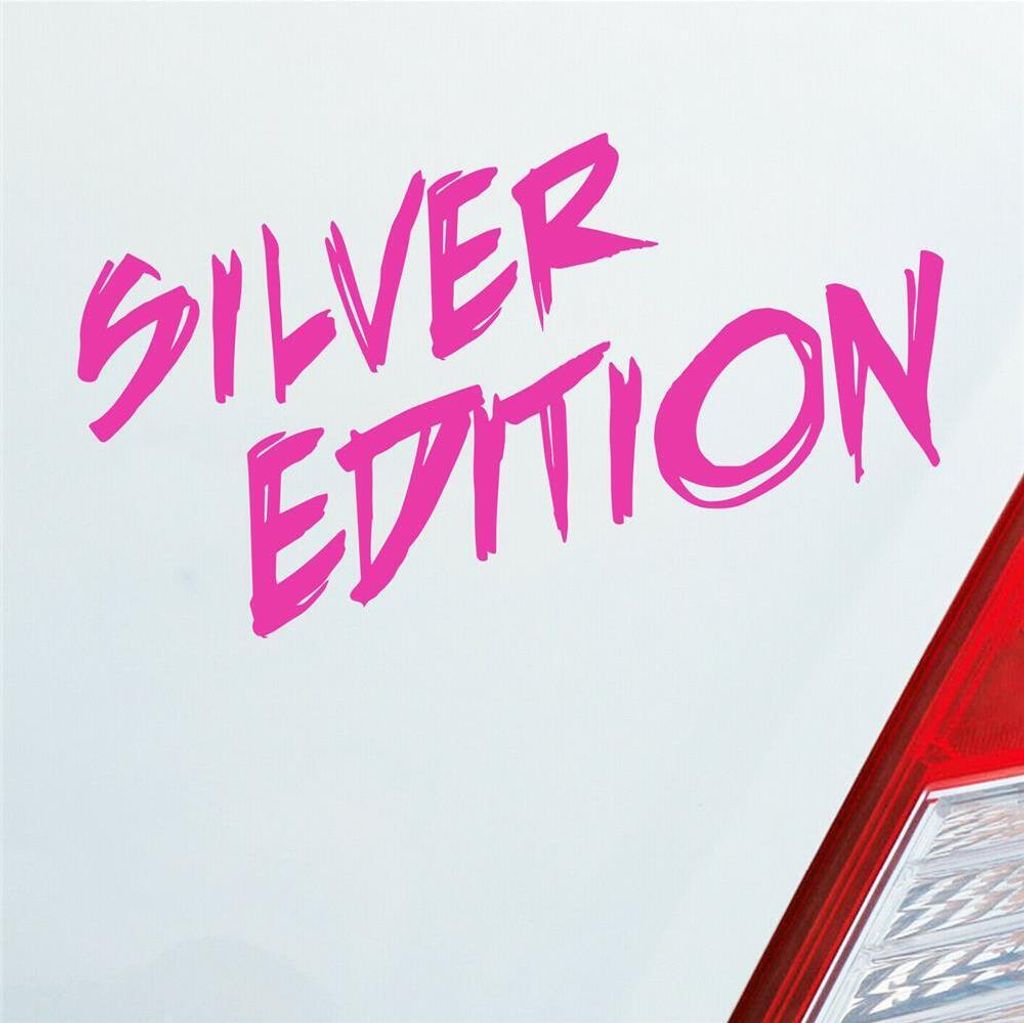 Auto Aufkleber Silver Edition Auto Car Tuning 15x7 cm Pink Sticker Heckscheibenaufkleber