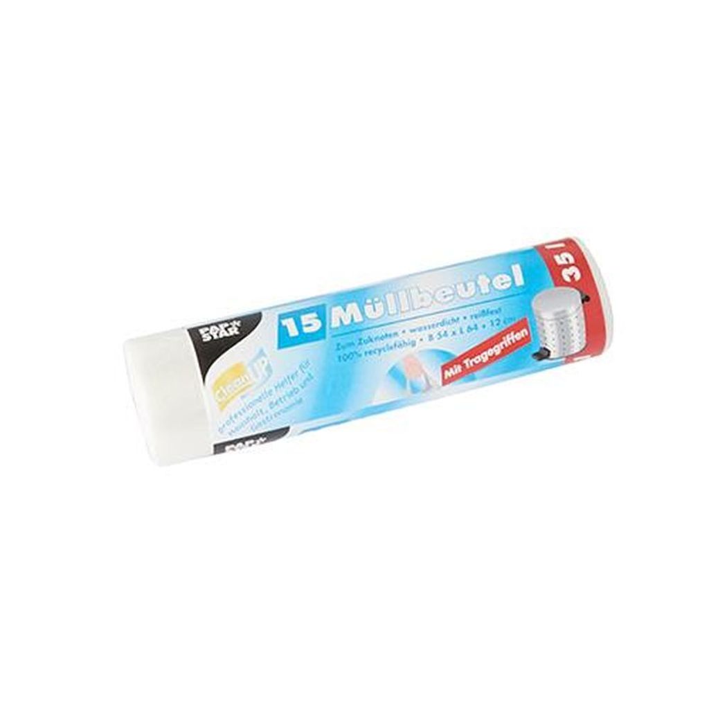 Papstar Müllbeutel mit Tragegriffen, HDPE 35 l 64 cm x 54 Produktbild 