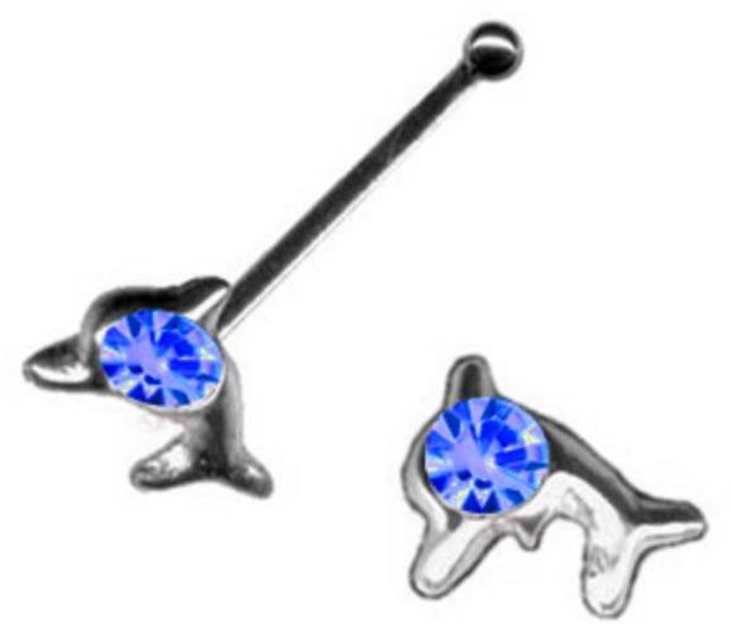 Nasenpiercing: Nasenstecker Piercing Delfin Delphin 925 Produktbild 