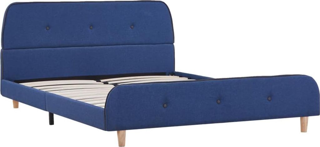 vidaXL Bettgestell Blau Stoff 140 x 200 cm