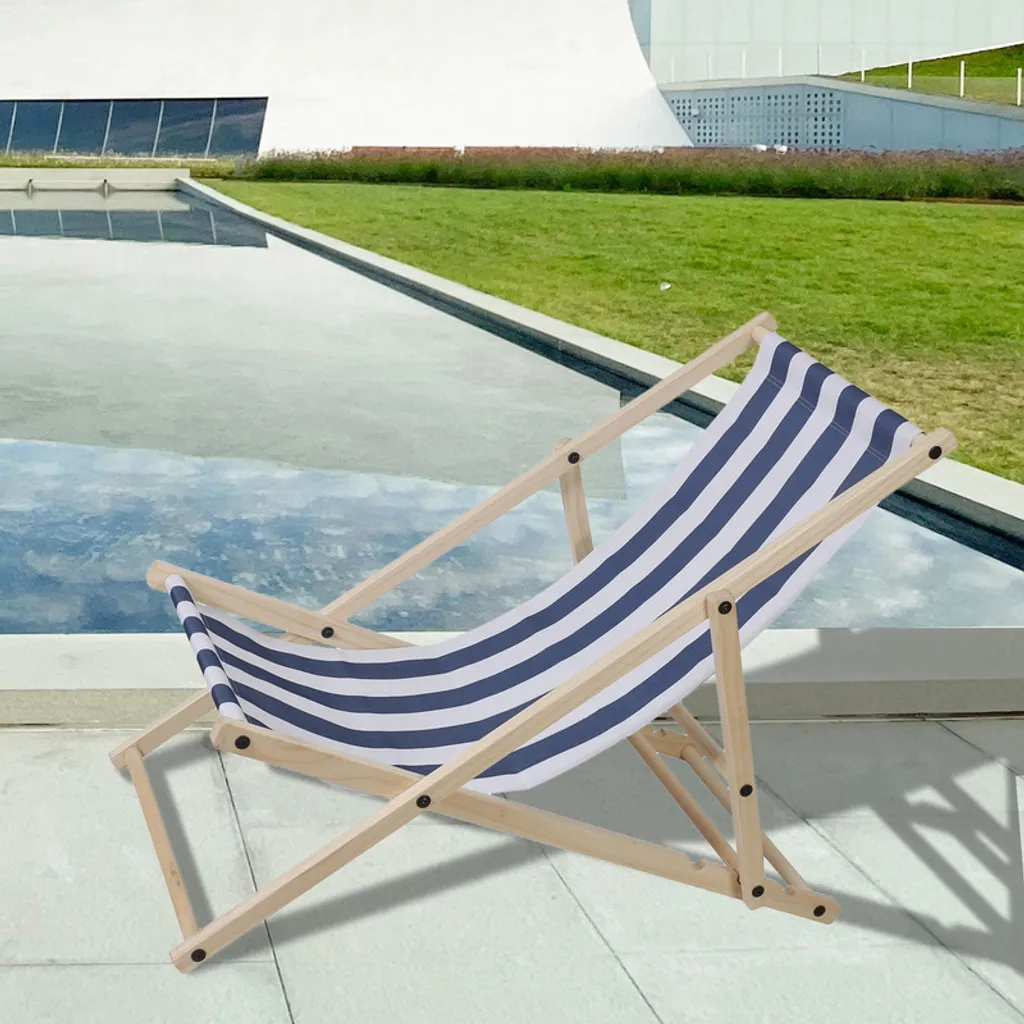 Sedia a Sdraio Jiubiaz in Legno: Comfort Vintage per Giardino e Spiaggia