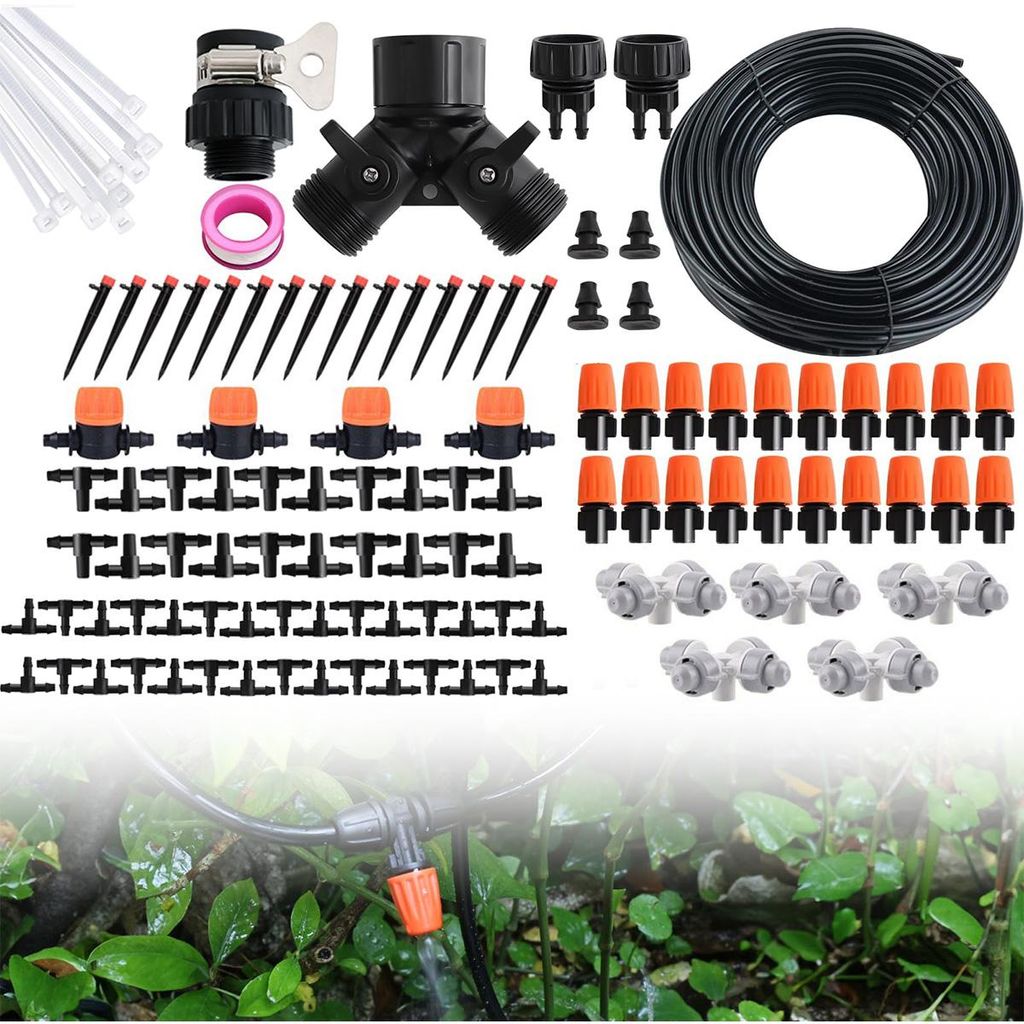 Bewässerungssystem 40m Micro Drip Bewässerung Kit Automatische Garten Bewässerung Tröpfchenbewässerung Kit für Topfpflanzen Balkon Flower