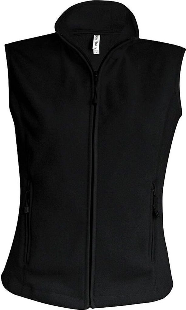 Kariban Damen Fleece Jacke Weste Micro Fleece-Weste Bodywarmer Fleece, Größe:XL, Farbe:Schwarz