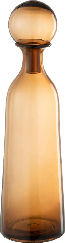 J-Line Bouteille Décorative en Verre Marron Bas Large pour la Table