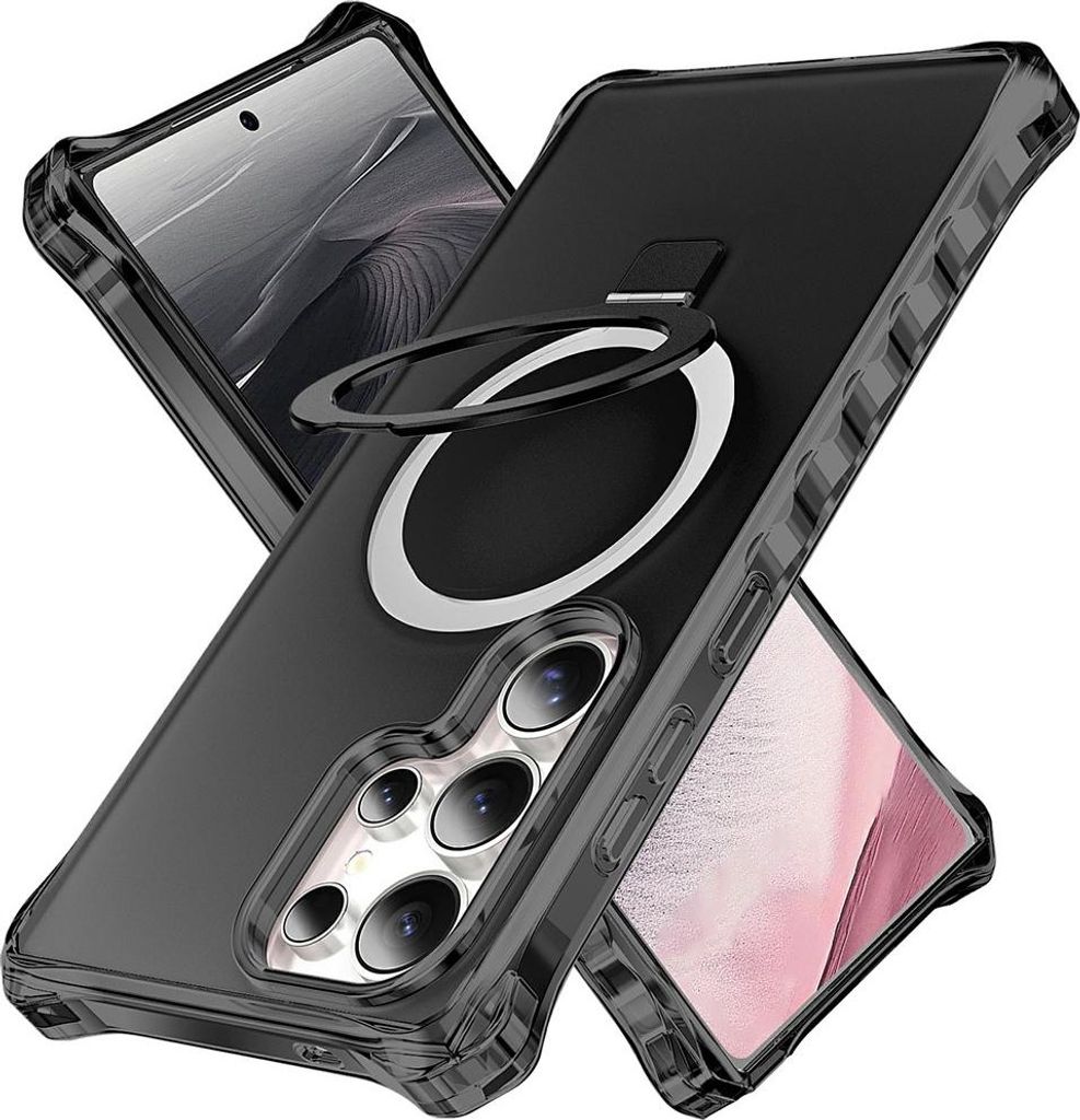 Samsung Galaxy S26 Ultra Hülle - Coverup ShockProof TPU Back Cover mit MagSafe Compatible Ring Kickstand - Schwarz