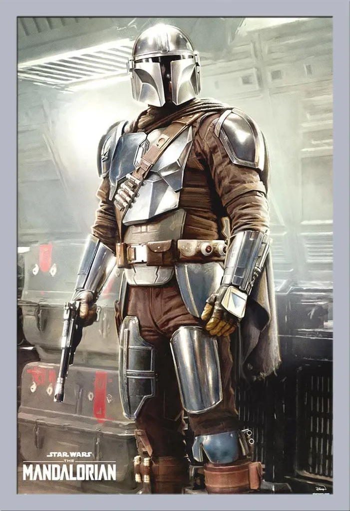 Affiche The Mandalorian Cadre Shinsuke Argenté Haute Qualité 61x91 cm