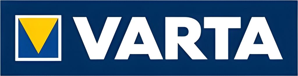 The VARTA logo is displayed on a dark blue background.