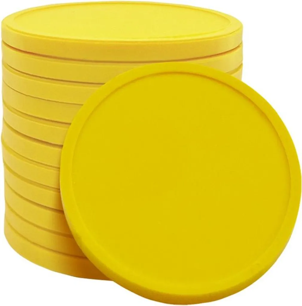 Jetons jaunes écologiques Ø 29mm CombiCraft vierges - Boîte de 3000 unités