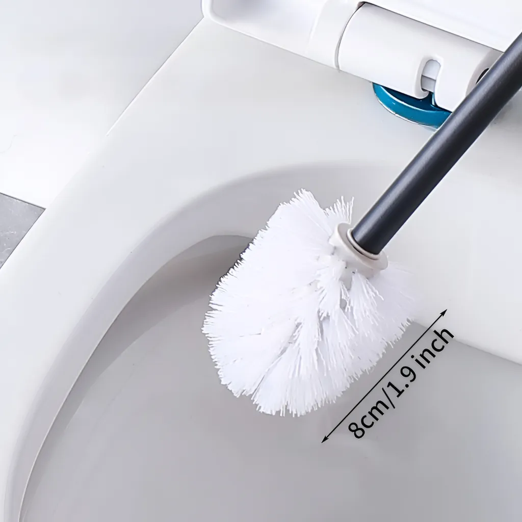 Brosse WC sans Perçage Argent Mat - Support Mural Fixation Facile - 4