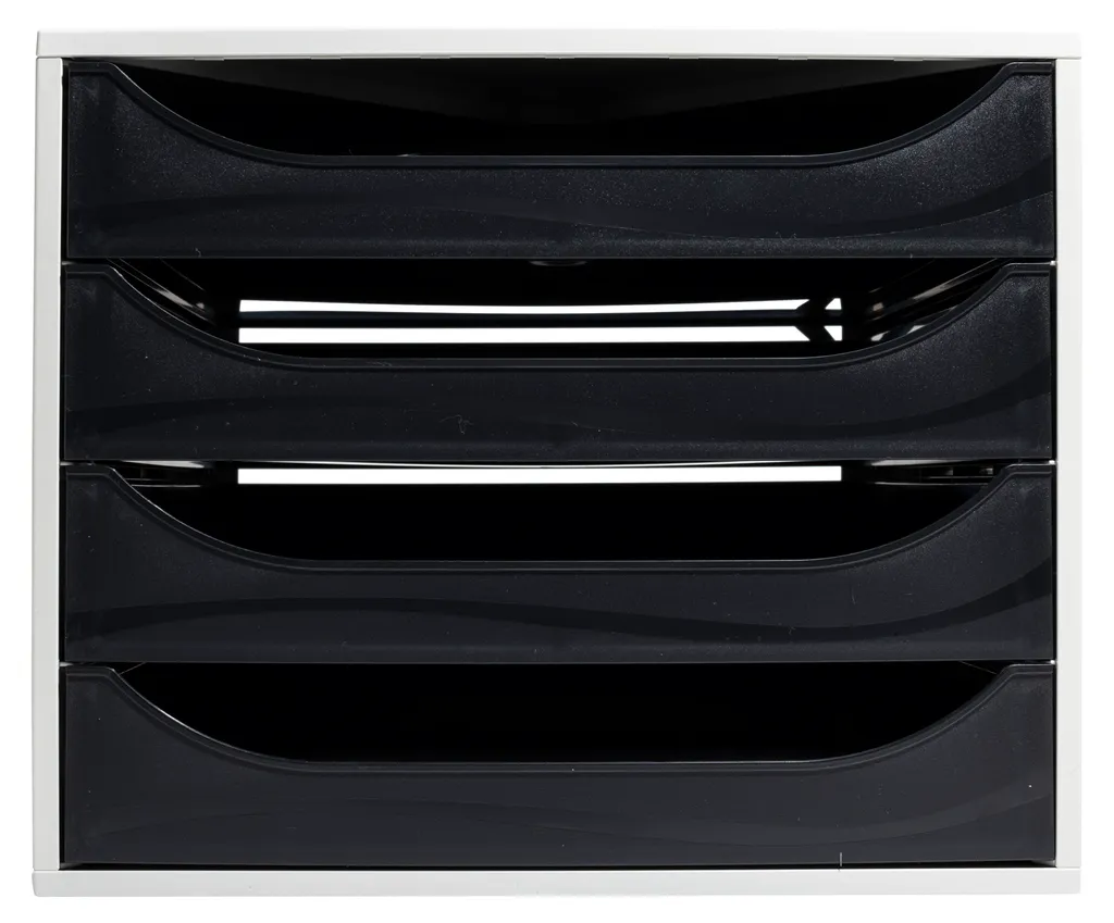 Exacompta Ecobox Office Module 4 tiroirs Noir 2286014D pour Format A4 - 4