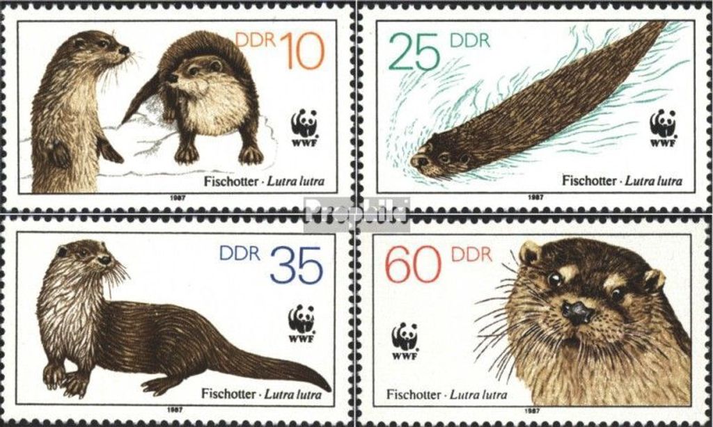 Briefmarken DDR 1987 Mi 3107-3110 (kompl.Ausgabe) gestempelt Vom Aussterben bedrohte Tiere (III)