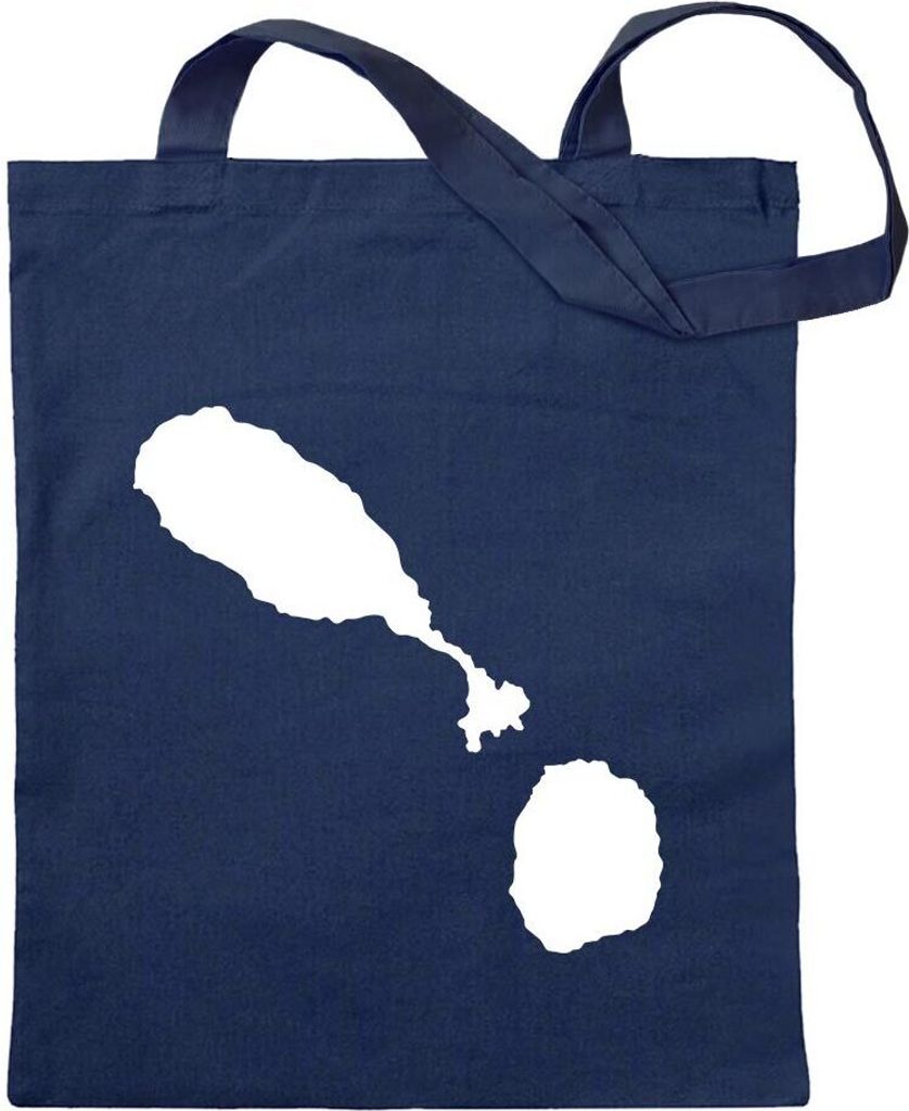 Kiwistar - Baumwolltasche - dunkelblau - St. Kitts und Nevis Umriss Kontur - Tragetasche Stoffbeutel Umhängetasche Langer Henkel