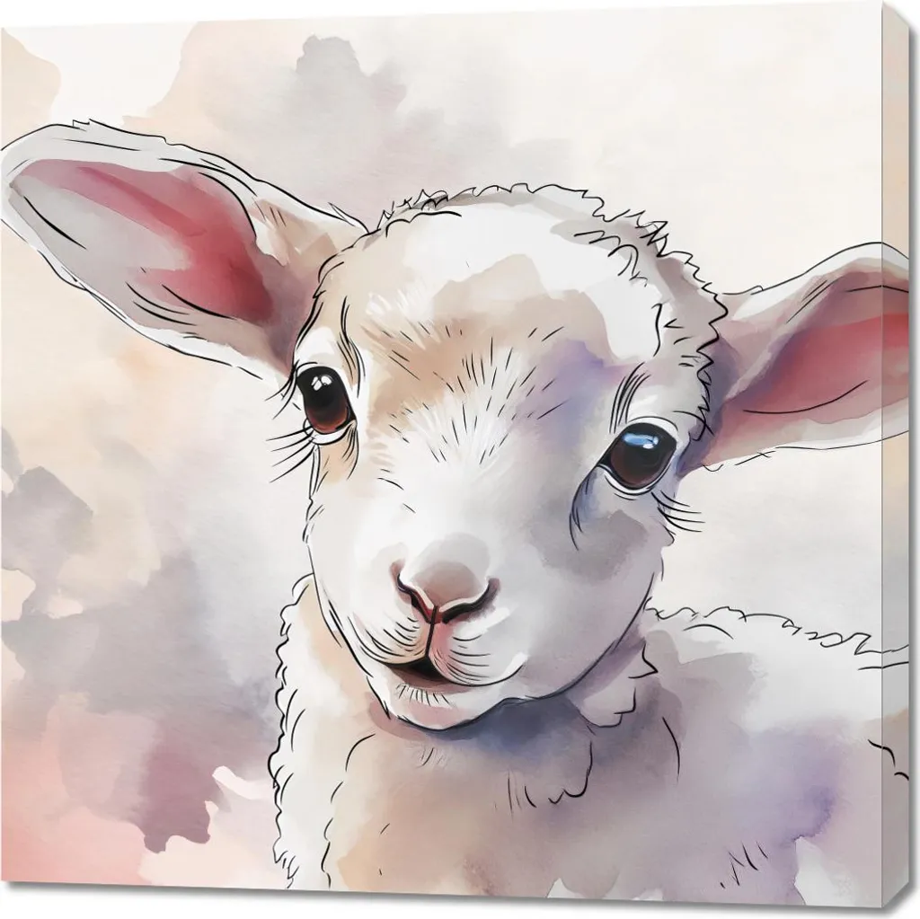 Décoration murale Petit mouton 90x90 cm - Créer une chambre bébé cosy