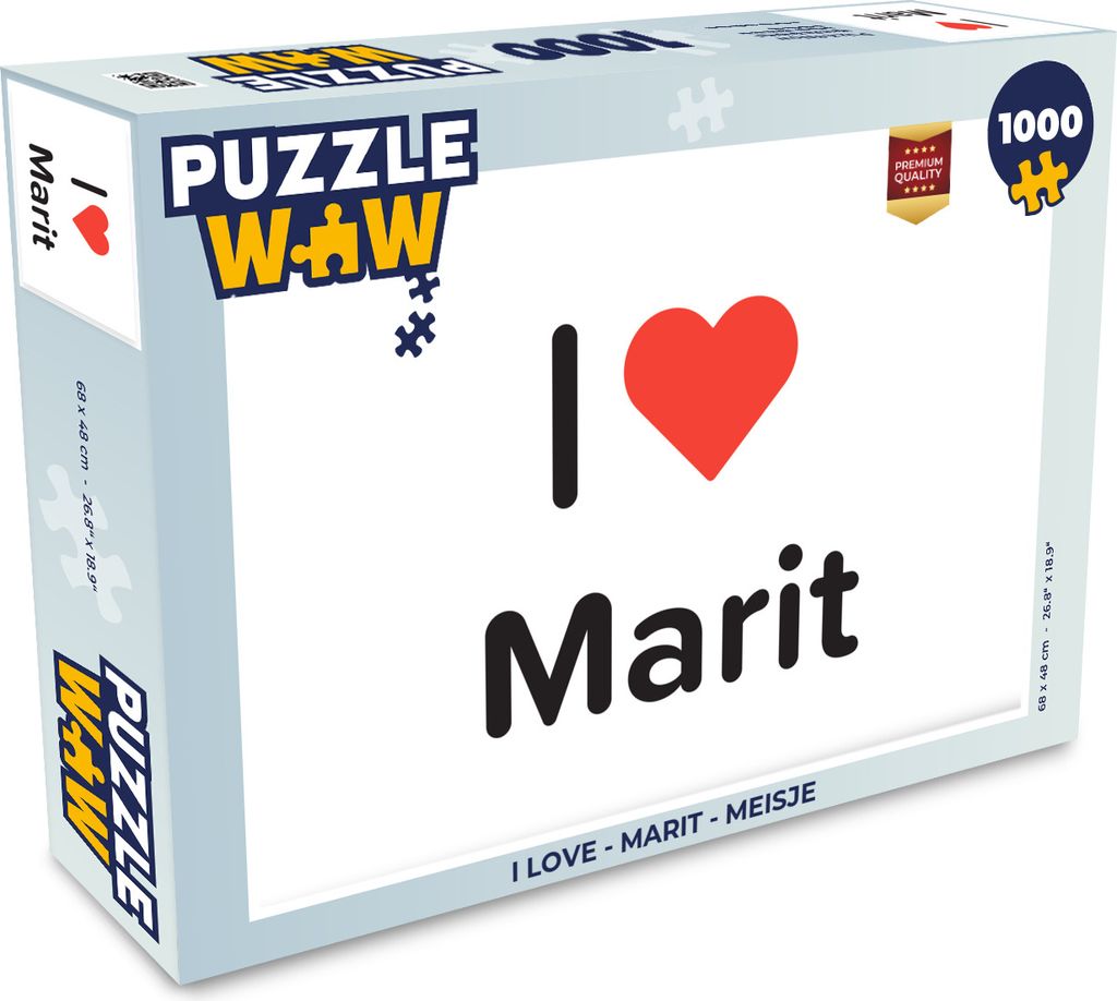 MuchoWow Puzzle 1000 Teile Ich liebe - Marit - Mädchen - Erwachsene - Rätsel