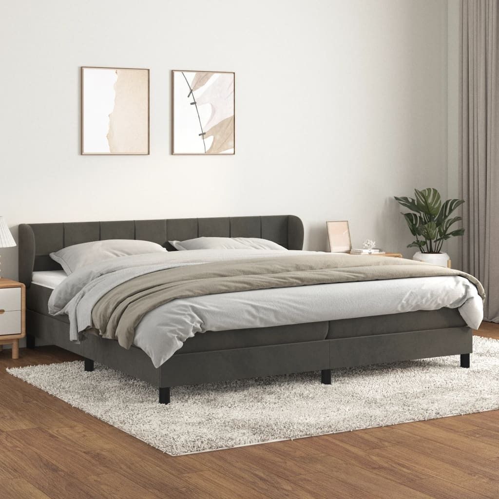 Maison Exclusive - Boxspringbett mit Matratze Dunkelgrau 200x200 cm Samt