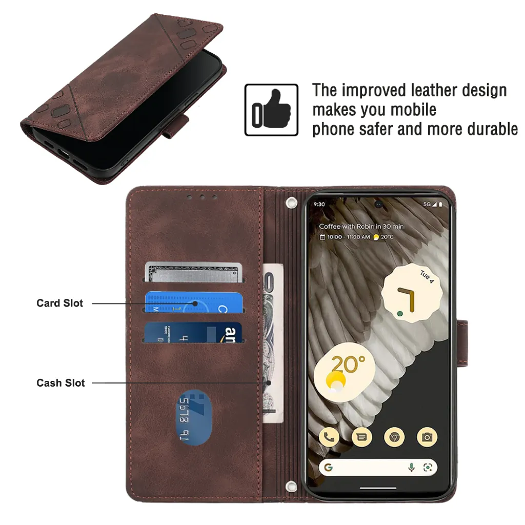 Cover per Google Pixel 7 Pro, Custodia Flip Pelle Leather