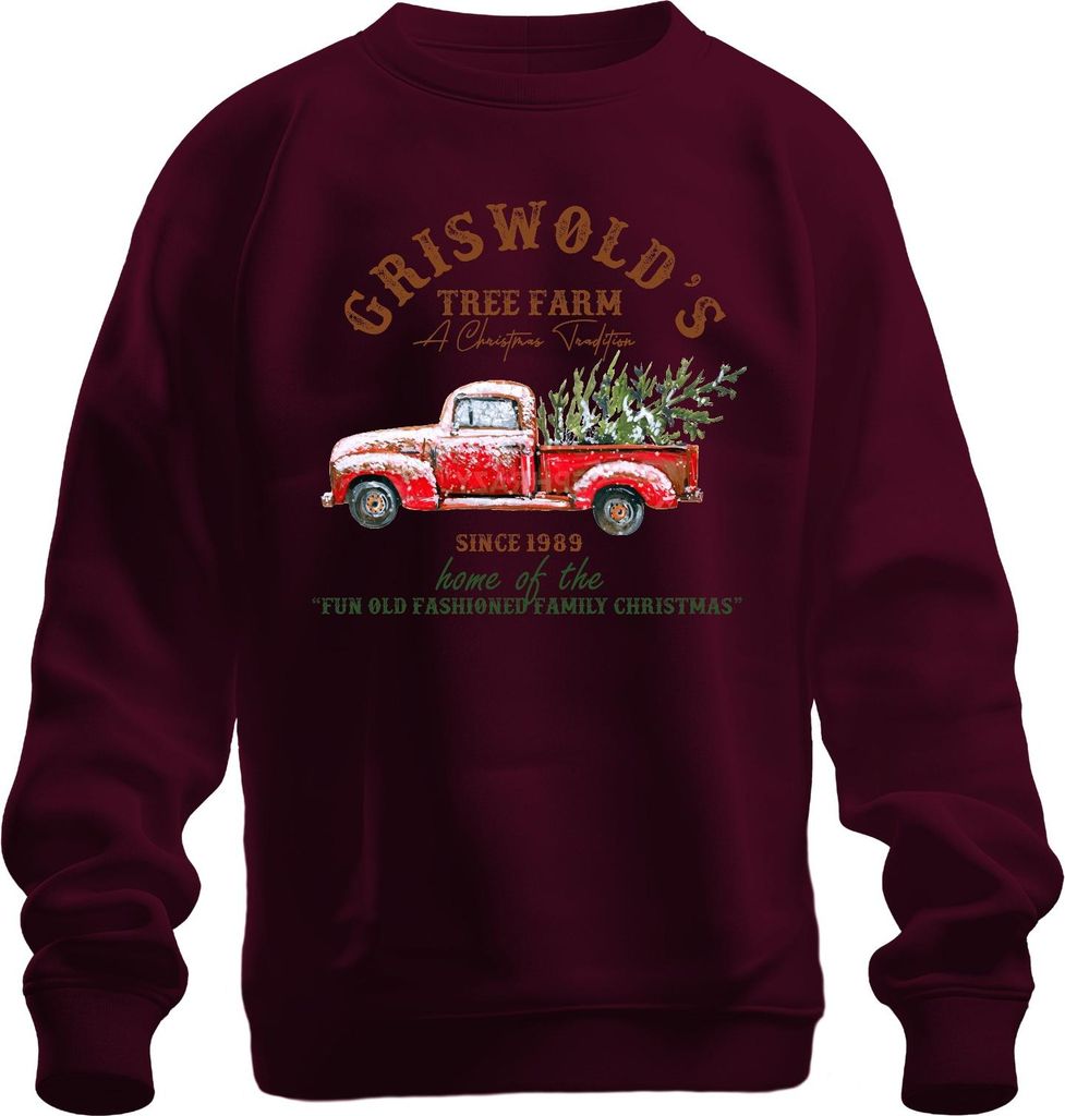 Griswold's Tree Farm orange Clark - Weihnachten Christmas Xmas Uni Weihnachtspullover, Burgundy, XXL