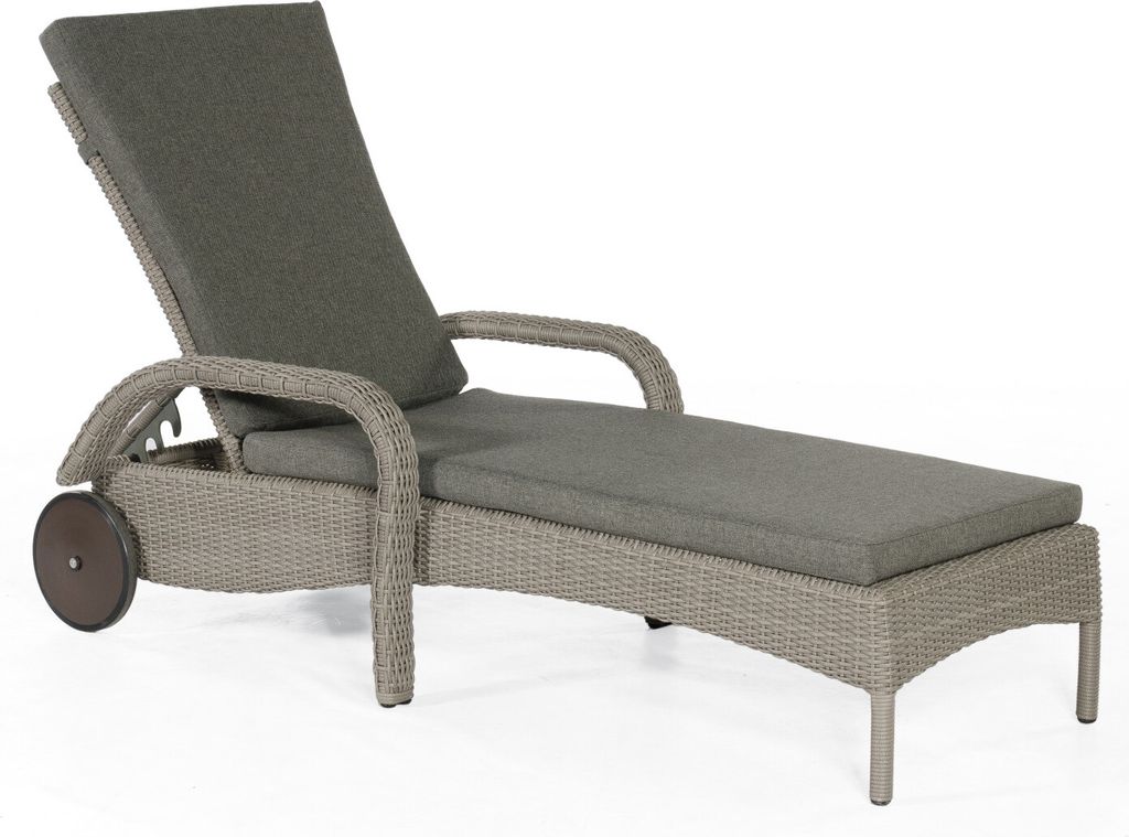 Sonnenpartner Sonnenliege Antigua Aluminium mit Polyrattan white-coral Rollliege mit Auflage