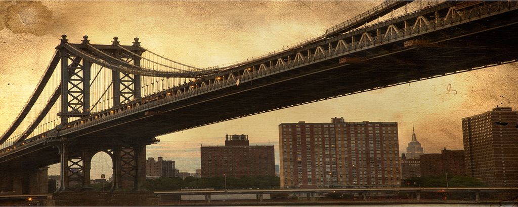 Tulup Leinwandbild - 125x50 cm - Wandkunst - Drucke auf Leinwand - Leinwanddruck - Sehenswürdigkeiten & Architektur - Braun - Manhattan New York