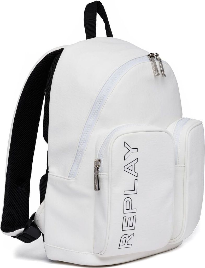 REPLAY Rucksack mit Laptopfach Backpack Optical White weiß