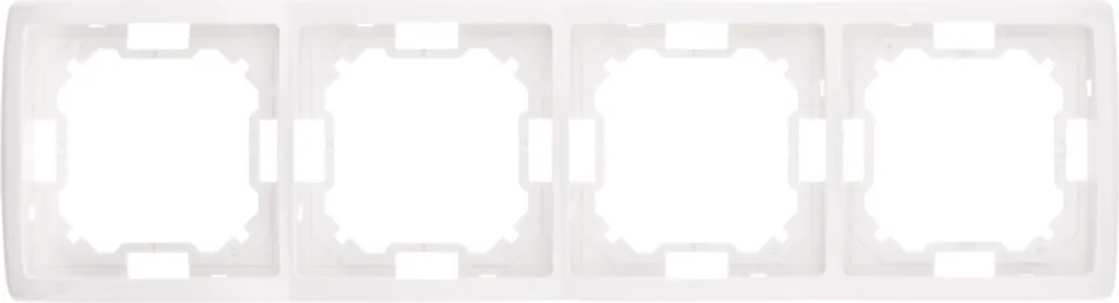 Cadre 4 postes Simon Basic blanc plaque pour regrouper vos prises