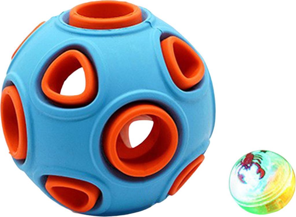 Hundebälle mit Glöckchengeräusch, Gummi-Apportierball, kaufest, Zahnreinigung, Anemone-Interaktiver Ball für Welpen, kleine und mittelgroße Hu...