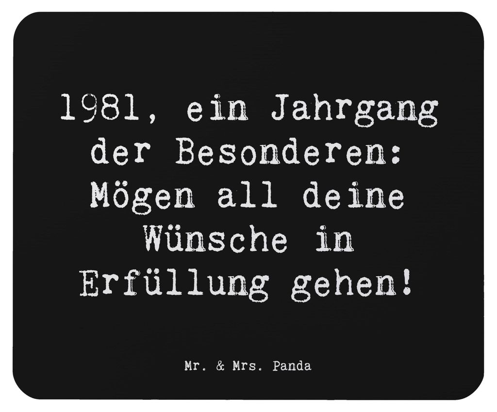 Mr. & Mrs. Panda Mousepad Spruch 1981 Geburtstag - Schwarz - Geschenk, mousematte, pc, Geburtstagsfeier, Geburtstagsgeschenk, Besondere Jahrgang, A...