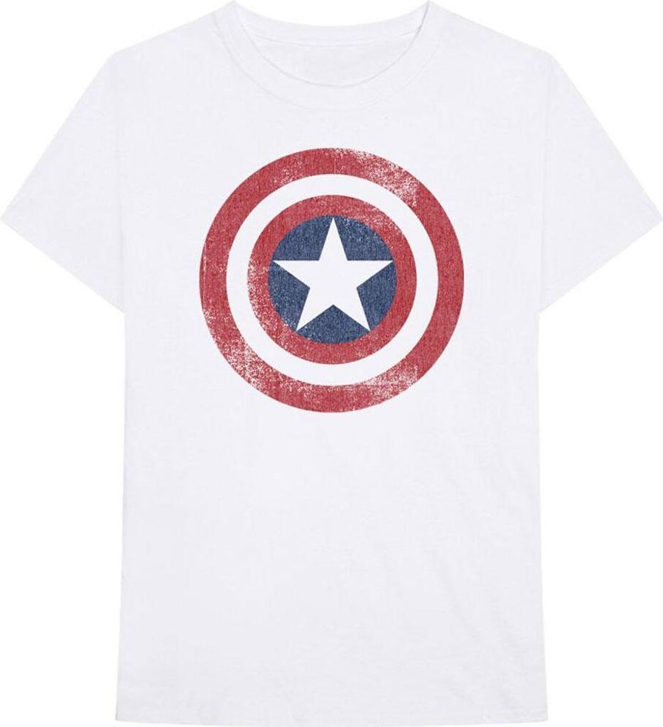 Captain America - T-Shirt für Herren/Damen Uni RO6461 (XXL) (Weiß)