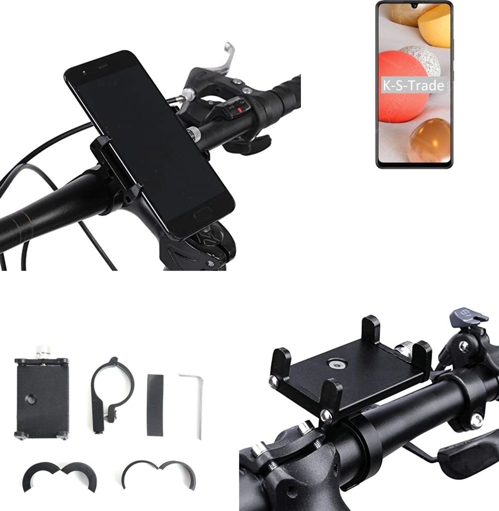 K-S-Trade Handyhalterung für das Fahrrad kompatibel mit Samsung Galaxy M42 5G Halter Lenkstange Fahrradhalterung Motorrad Bike Mount Befestigung