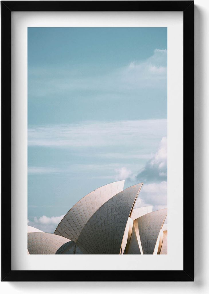 Sydney Australien Minimalismus– Wandbild mit Rahmen – Gerahmtes Bild – Wanddekoration – 40x60 cm – Schwarz