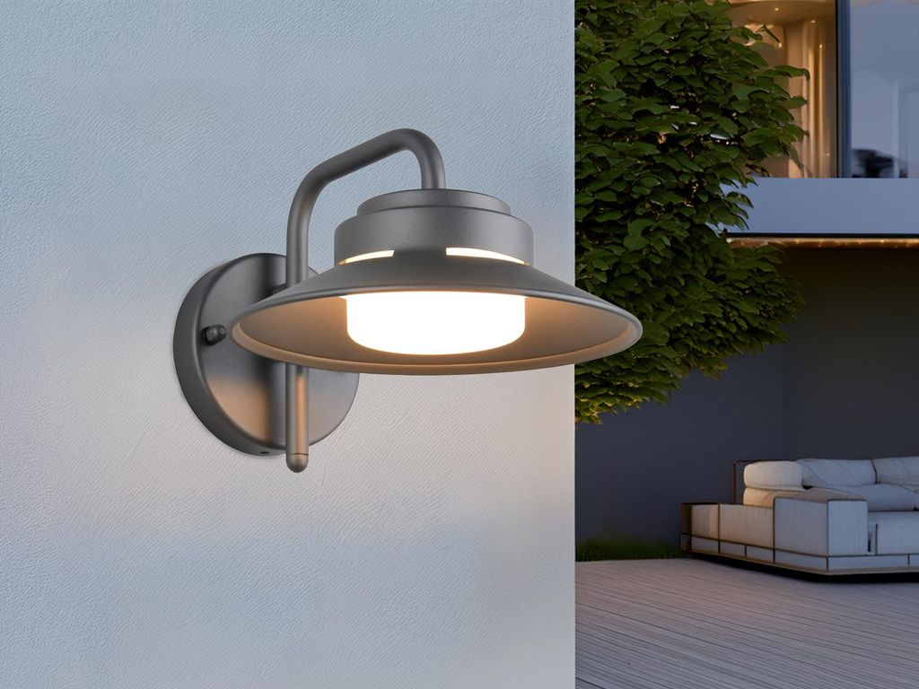 LED Außenwandleuchte Aluminium Anthrazit Außenlampe Salzluft resistent H: 16,5cm